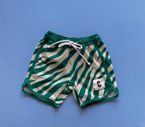 Boardies in Electric Zebra Emerald